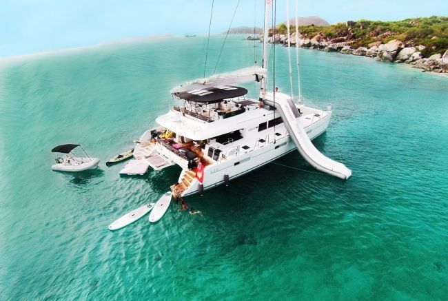 Cruiser slide catamaran yacht charter