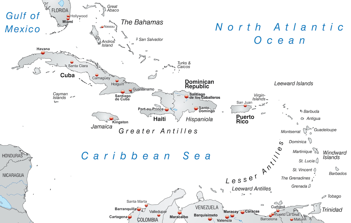 Caribbean map