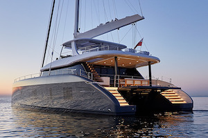 trimaran in rough seas