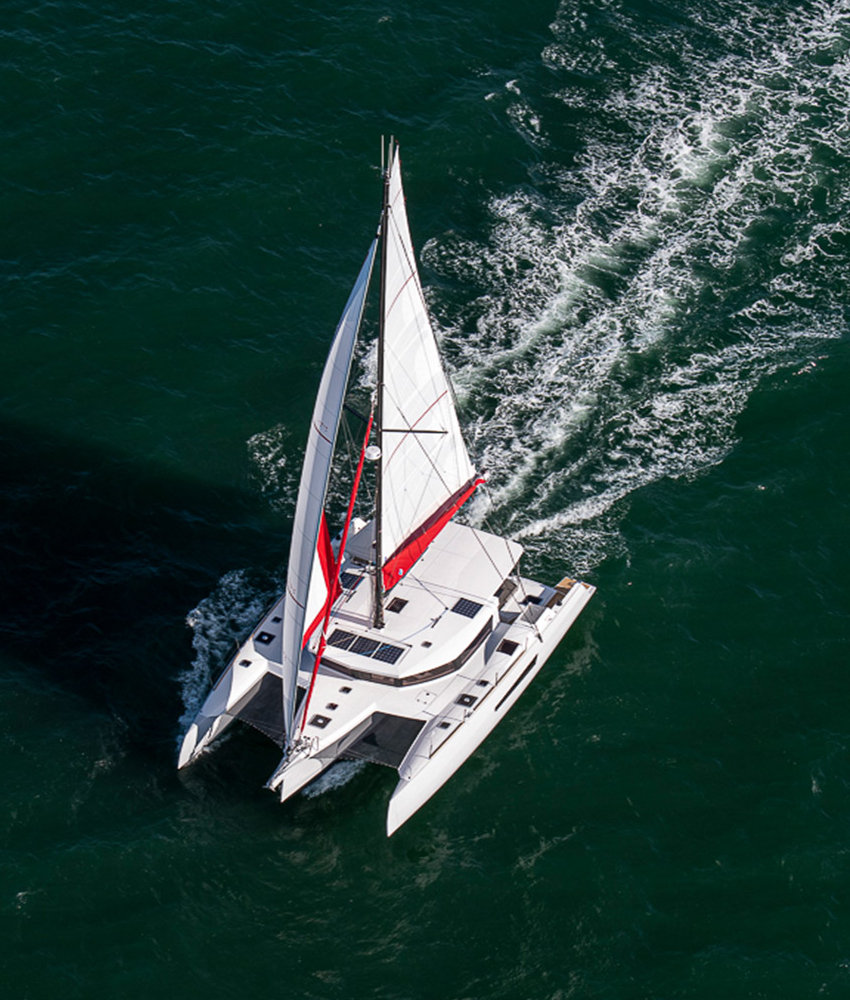 trimaran in rough seas