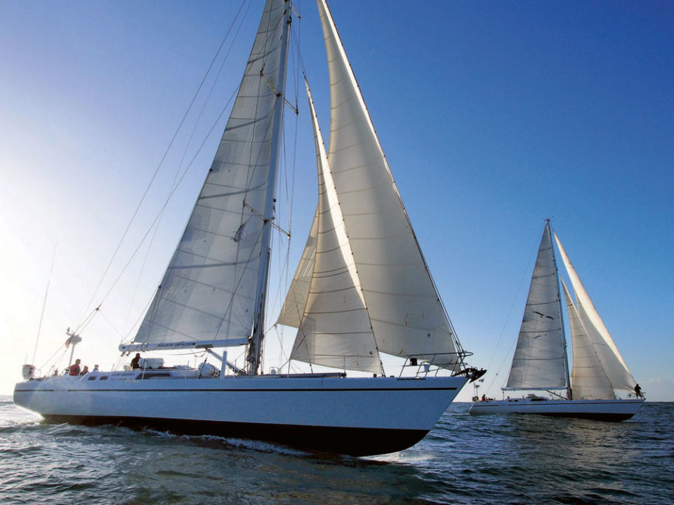 trimaran in rough seas