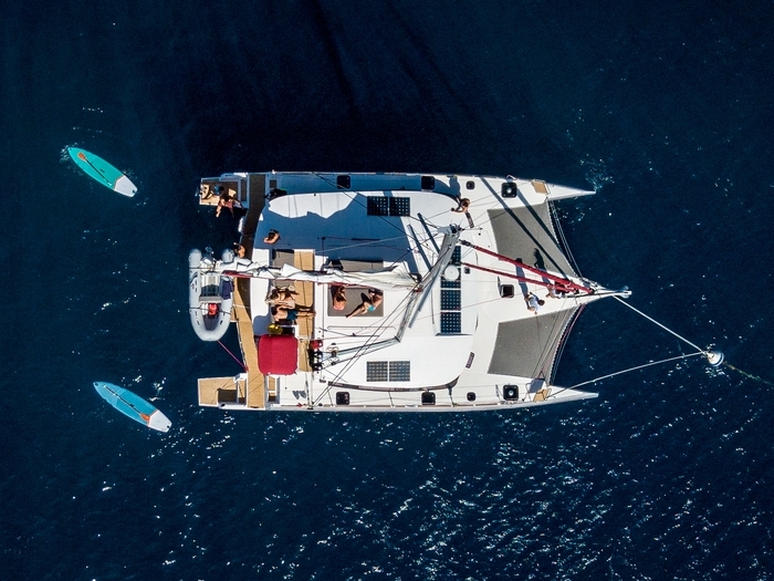 mega yacht in rough seas