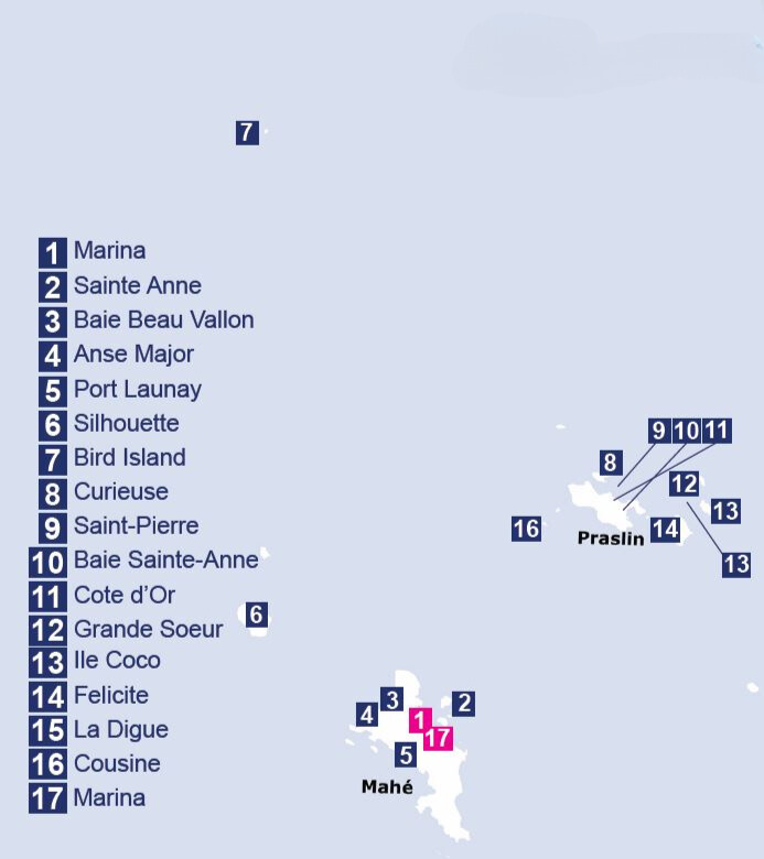 Seychelles charter Itinerary