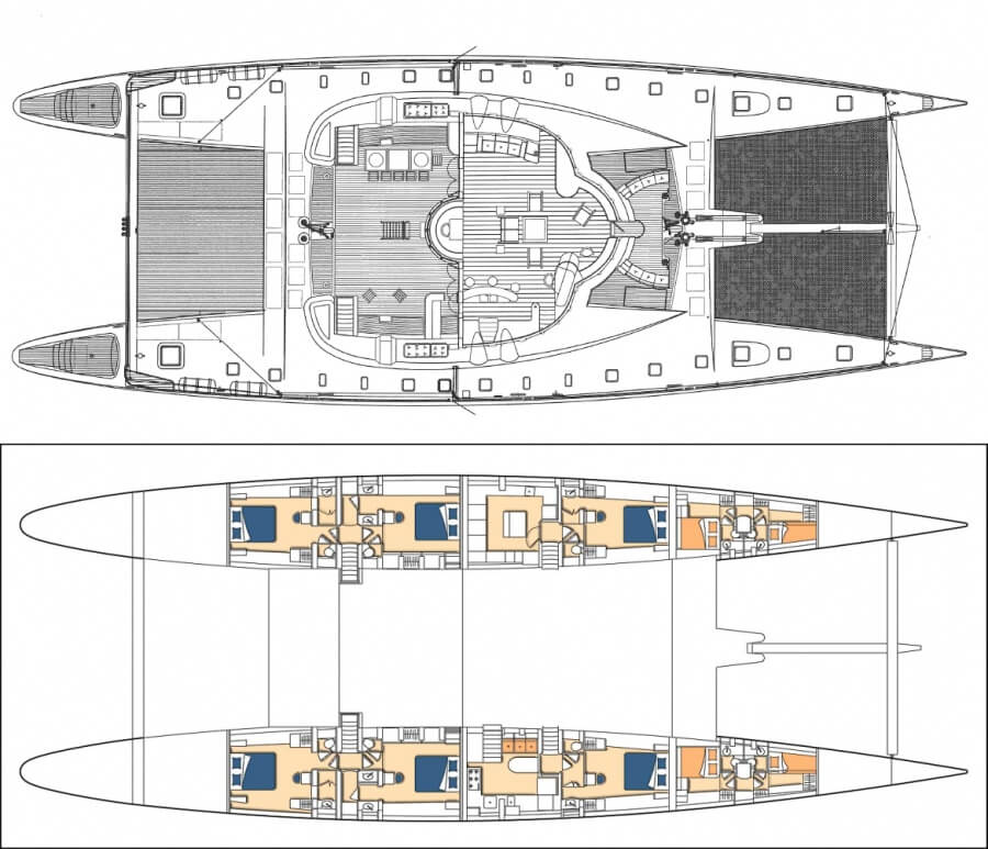 Alu-marine Catamaran 42m Layout 1