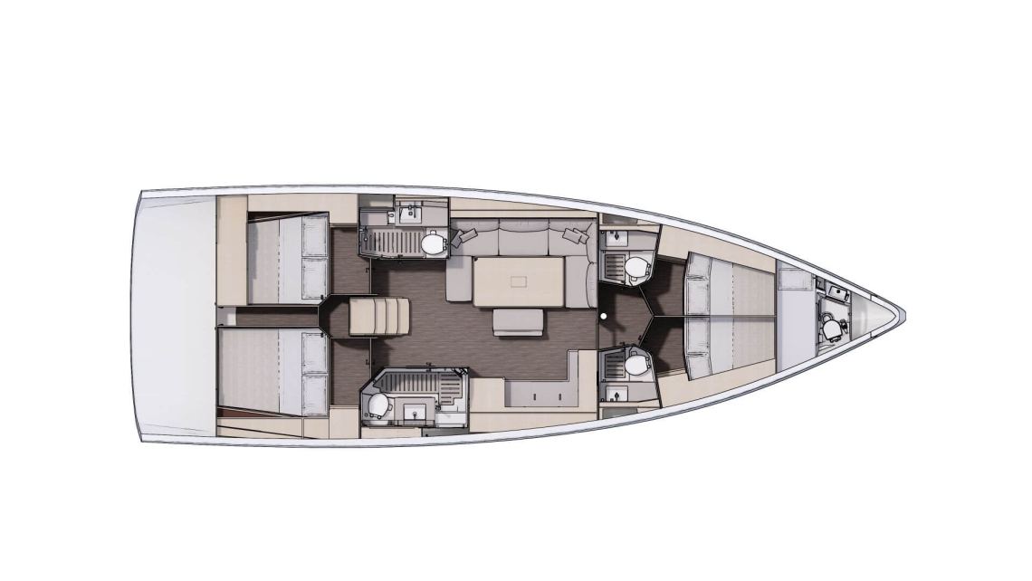 Dufour 470  4 cabin layout